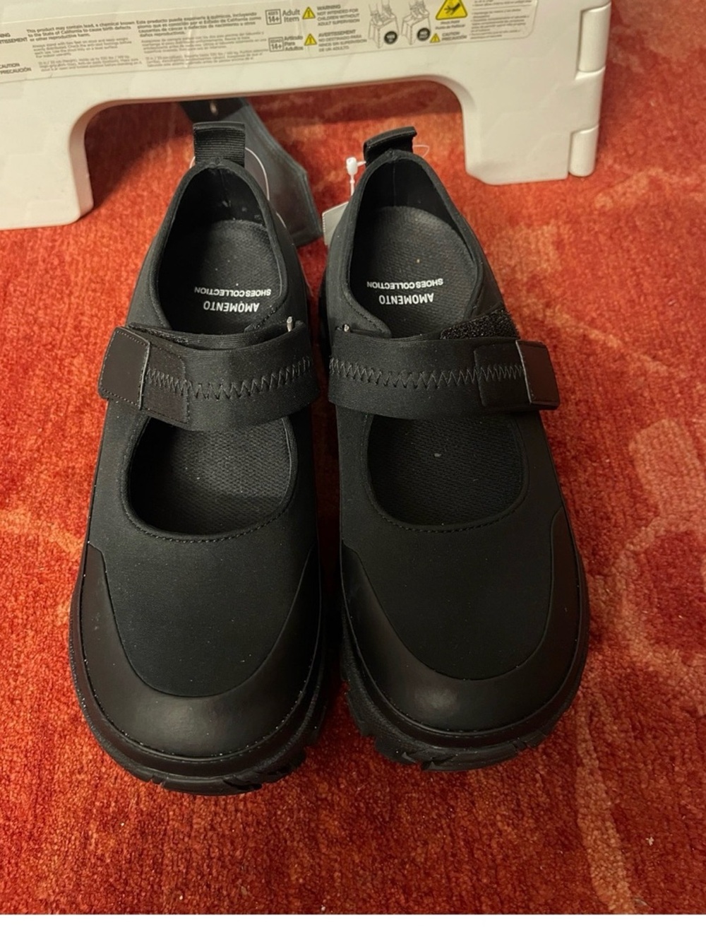 AMOMENTO Black Vibram Mary Jane Loafers. - Picture 12 of 16